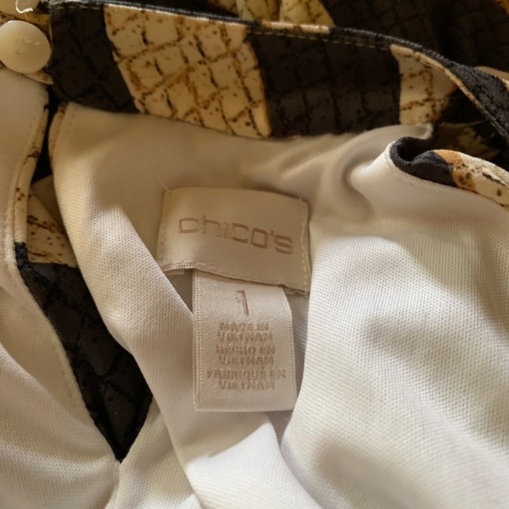 Chico’s Golden Zebra Print Maxi Dress Size 1 - Picture 10 of 15